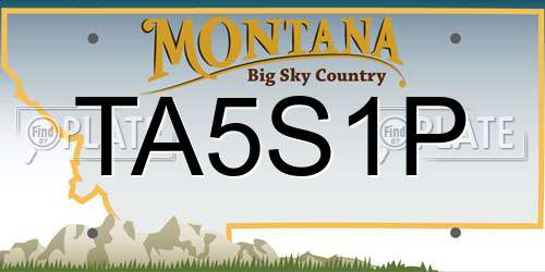 TA5S1P Montana License Plate