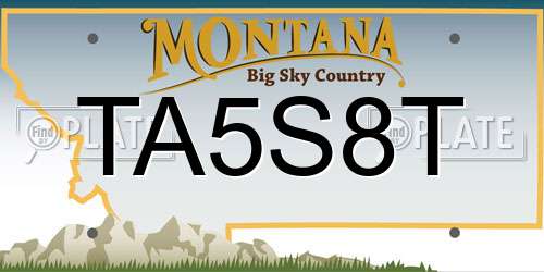 TA5S8T Montana License Plate