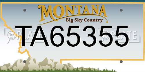 TA65355 Montana License Plate