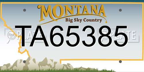 TA65385 Montana License Plate