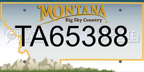 TA65388 Montana License Plate