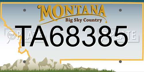 TA68385 Montana License Plate