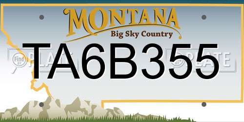 TA6B355 Montana License Plate