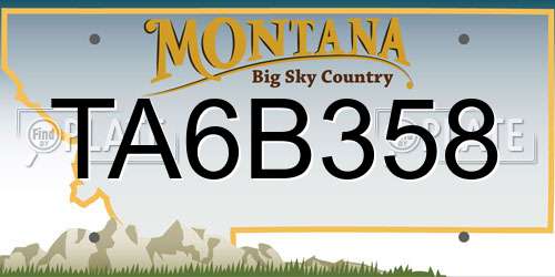TA6B358 Montana License Plate