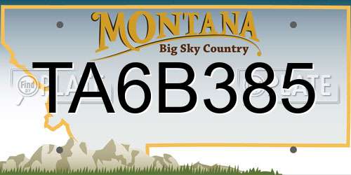 TA6B385 Montana License Plate