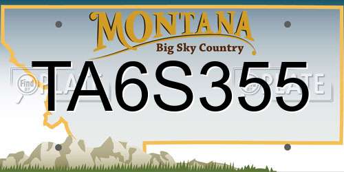TA6S355 Montana License Plate