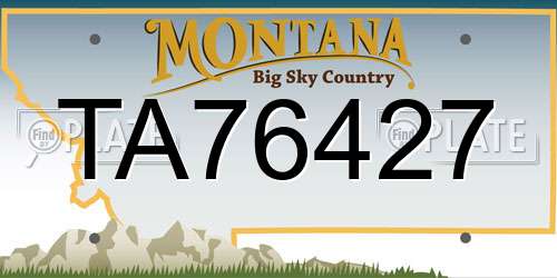 TA76427 Montana License Plate