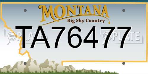 TA76477 Montana License Plate