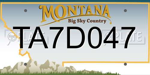 TA7D047 Montana License Plate