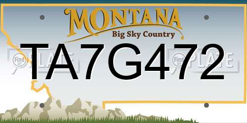 TA7G472 Montana License Plate