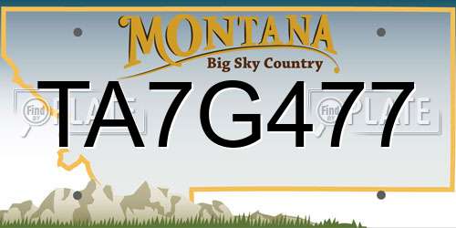 TA7G477 Montana License Plate