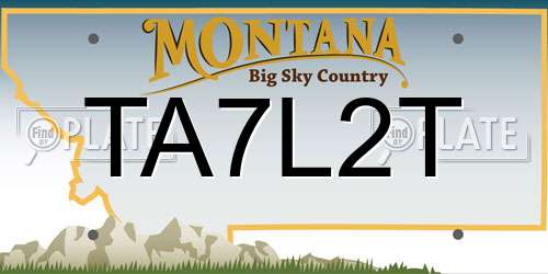 TA7L2T Montana License Plate