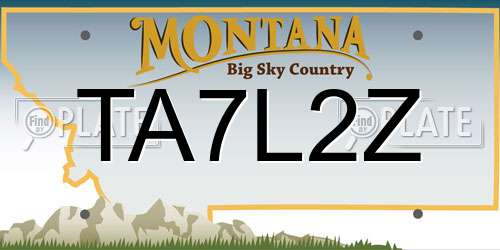 TA7L2Z Montana License Plate
