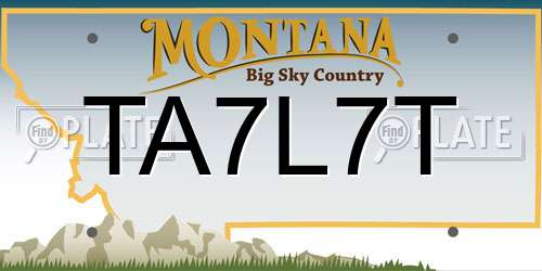 TA7L7T Montana License Plate