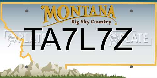 TA7L7Z Montana License Plate