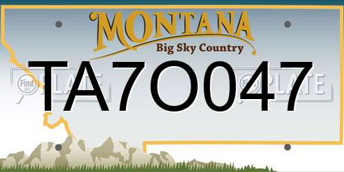 TA7O047 Montana License Plate