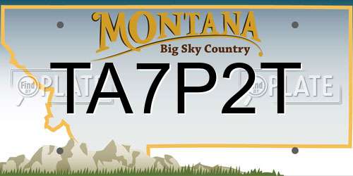 TA7P2T Montana License Plate