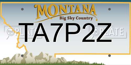 TA7P2Z Montana License Plate