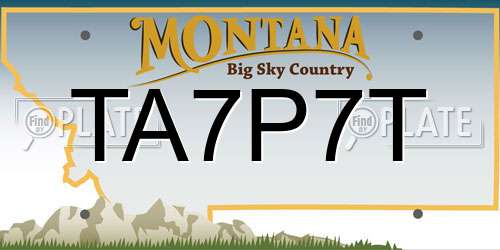 TA7P7T Montana License Plate