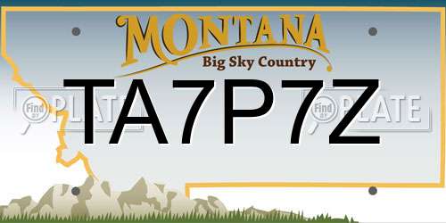 TA7P7Z Montana License Plate