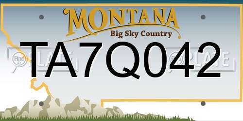 TA7Q042 Montana License Plate