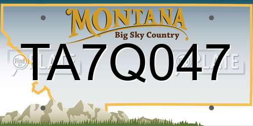 TA7Q047 Montana License Plate