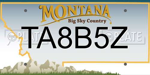 TA8B5Z Montana License Plate