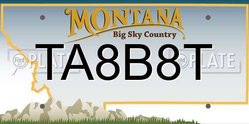 TA8B8T Montana License Plate