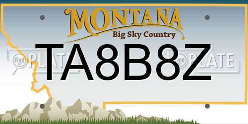 TA8B8Z Montana License Plate