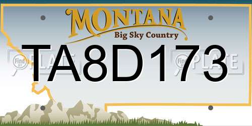 TA8D173 Montana License Plate