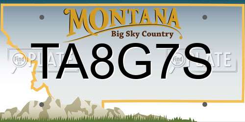 TA8G7S Montana License Plate
