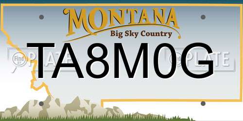 TA8M0G Montana License Plate
