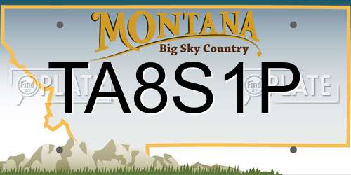 TA8S1P Montana License Plate