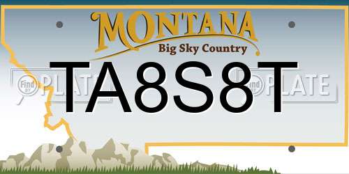 TA8S8T Montana License Plate