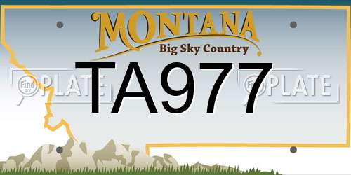 TA977 Montana License Plate