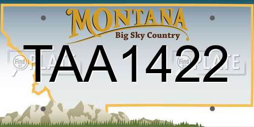 TAA1422 Montana License Plate