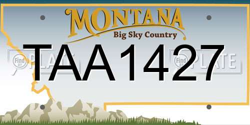 TAA1427 Montana License Plate