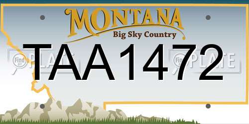 TAA1472 Montana License Plate