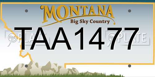 TAA1477 Montana License Plate