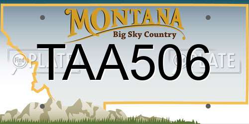 TAA506 Montana License Plate