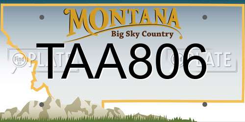 TAA806 Montana License Plate
