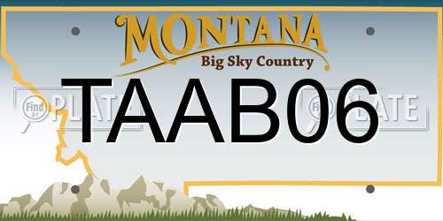 TAAB06 Montana License Plate