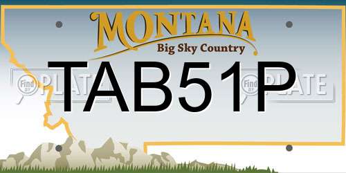 TAB51P Montana License Plate