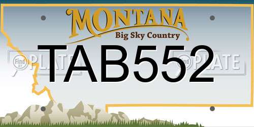 TAB552 Montana License Plate