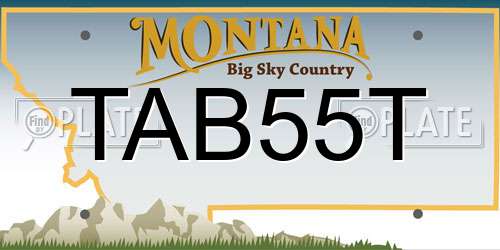 TAB55T Montana License Plate