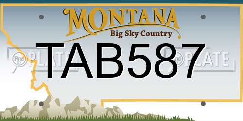TAB587 Montana License Plate
