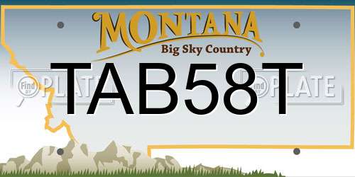 TAB58T Montana License Plate