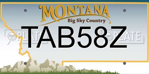 TAB58Z Montana License Plate