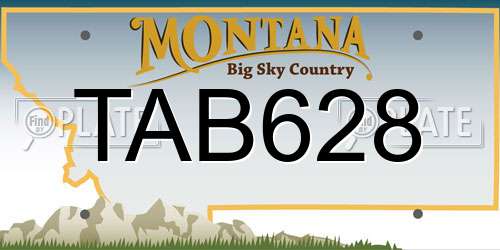 TAB628 Montana License Plate