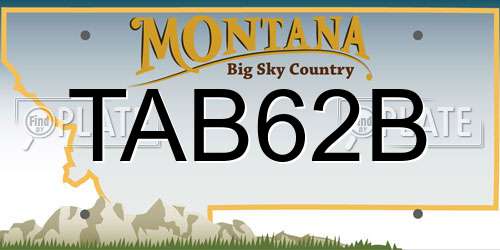 TAB62B Montana License Plate